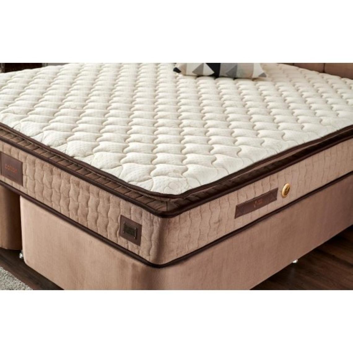 W. Cotton 140x190 cm Çift Kişilik Pedli Yatak Baza Başlık Takımı - Kumaş Baza, Başlık ve Yatak Seti
