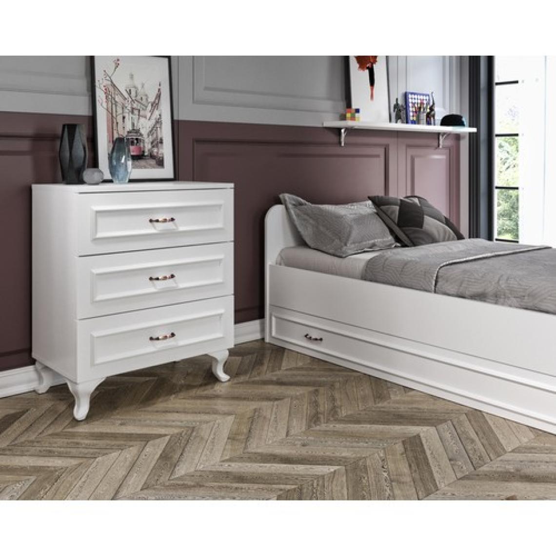 Kzn Home Kartopu Country Oda Takımı - 3 Kapaklı Gardırop, Yavrulu Karyola, 3 Çekmeceli Şifonyer Tamamı Mdf