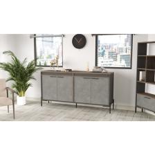 Yurudesign Vista E Ofis Konsol Klasör Dolabı Metal Ayaklı Kahve-Beton-Antrasit Vs5-Cga