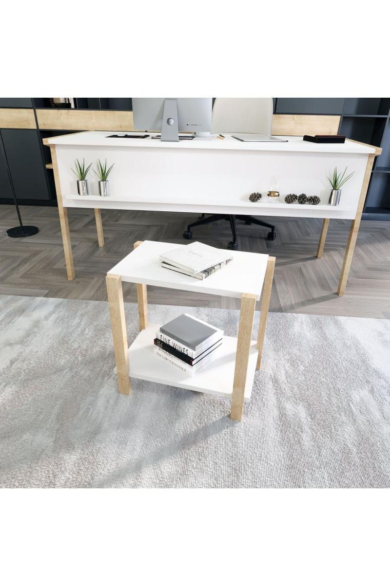 Lagomood Zenith Ofis Masa Takım 150CM Beyaz Meşe
