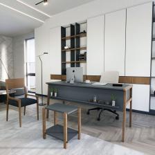 Lagomood Zenith Ofis Masa Takım 150CM Antrasit Ceviz