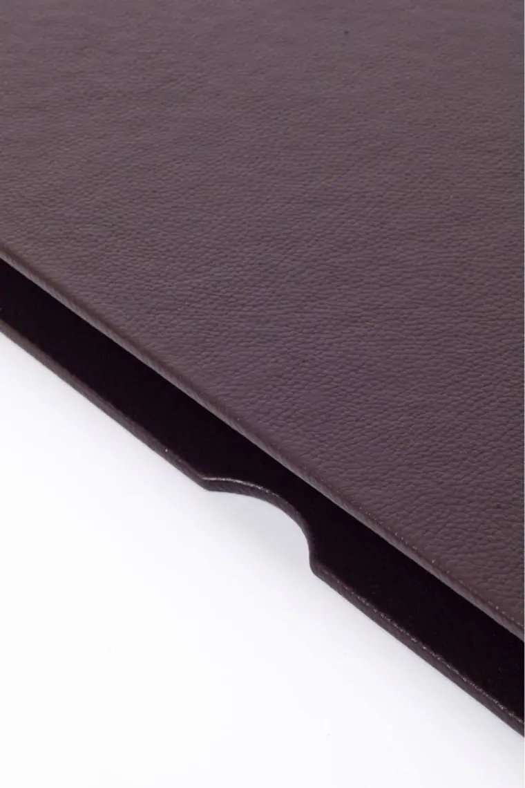 Turgut Office Deri Kapaklı Masa Sümeni Kahve Ahşap Detaylı 50X35CM