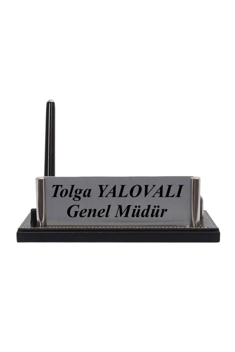 Prozenis Osmanbey Siyah Deri 10 Parça Sümen ve Masa İsimliği Seti 49x36 cm – Şık ve Profesyonel Ofis Kullanımı