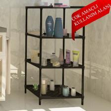 Cimri Kese Plastik Raflı 3 Askılı Mobilya Portatif Gardrop Geniş Hacimli Bez Dolap
