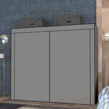 Cimri Kese Geniş Hacimli Raflı Askılı Bez Dolap Gardrop Gri