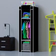 3 Bez Raflı, 40 cm Askılı, Plastik Profilli, Küçük Bez Dolap, Gardırop