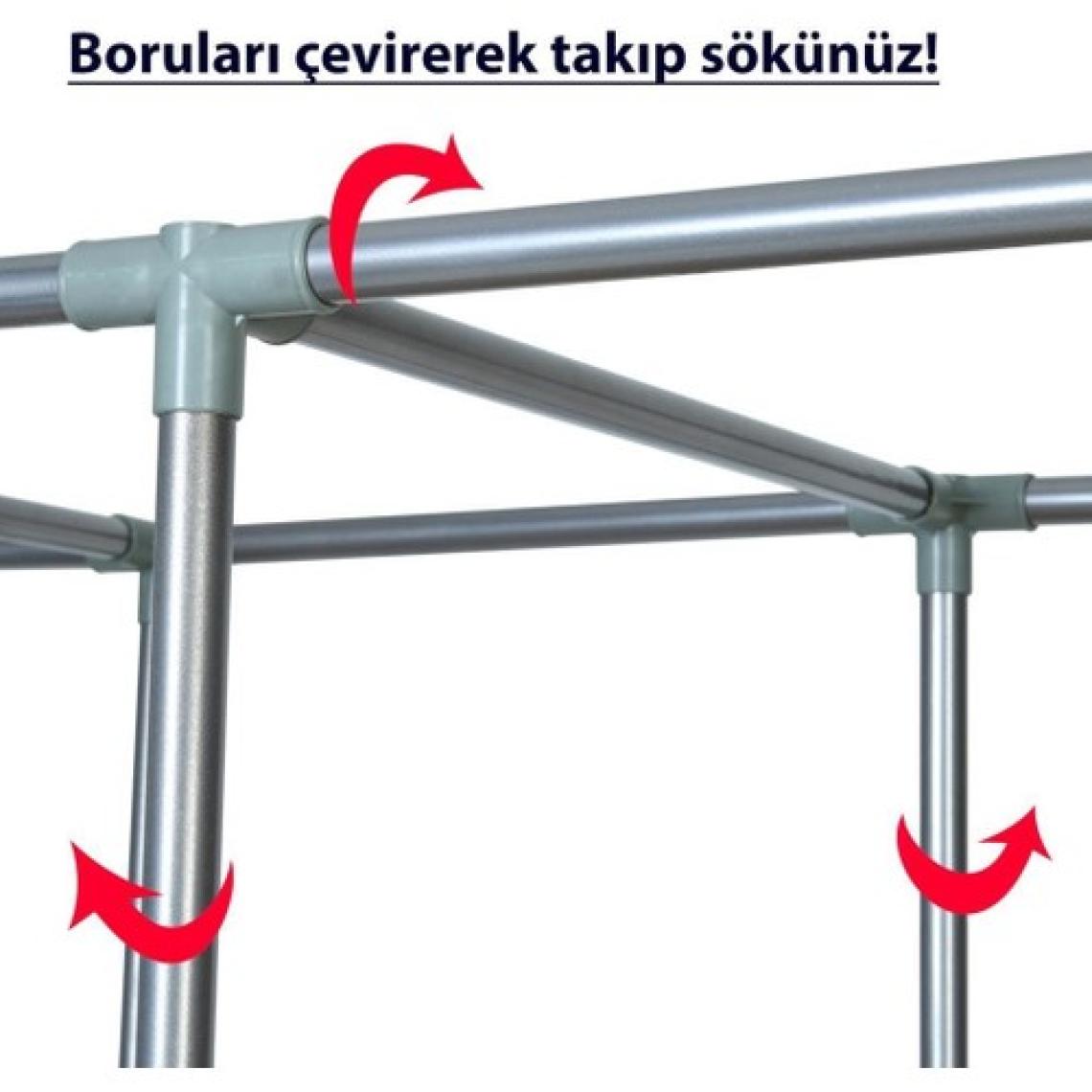 Prado Çelik Profilli Yorgan Hurcu - Yüklük Bez Dolap Gri