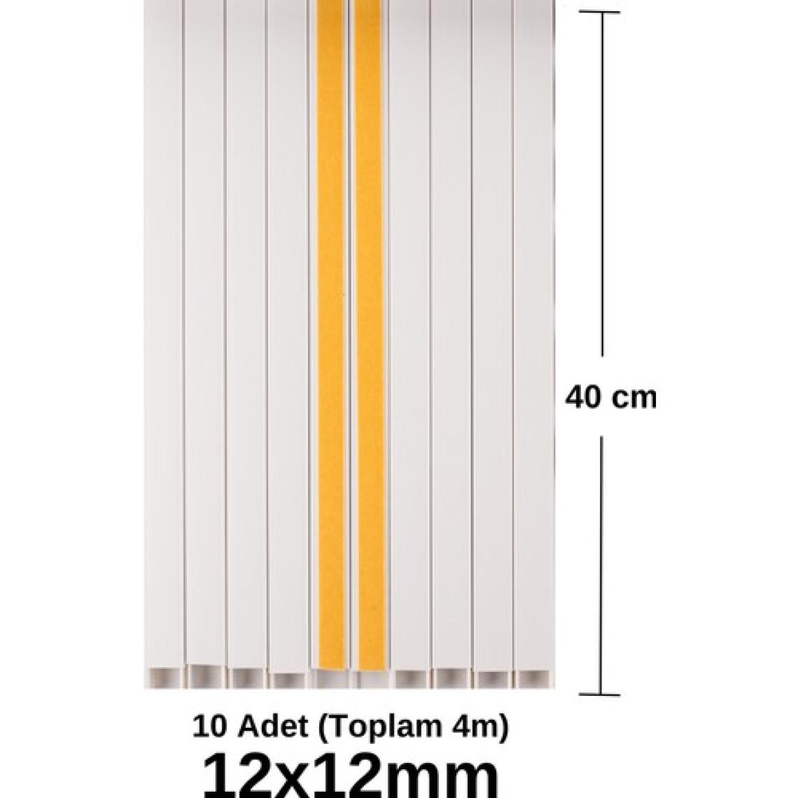 Odta 4 Metre (12X12MM) Kedinden Yapışkanlı Kablo Kanalı | 4m (10 Adet x 40CM) Kablo Gizleyici