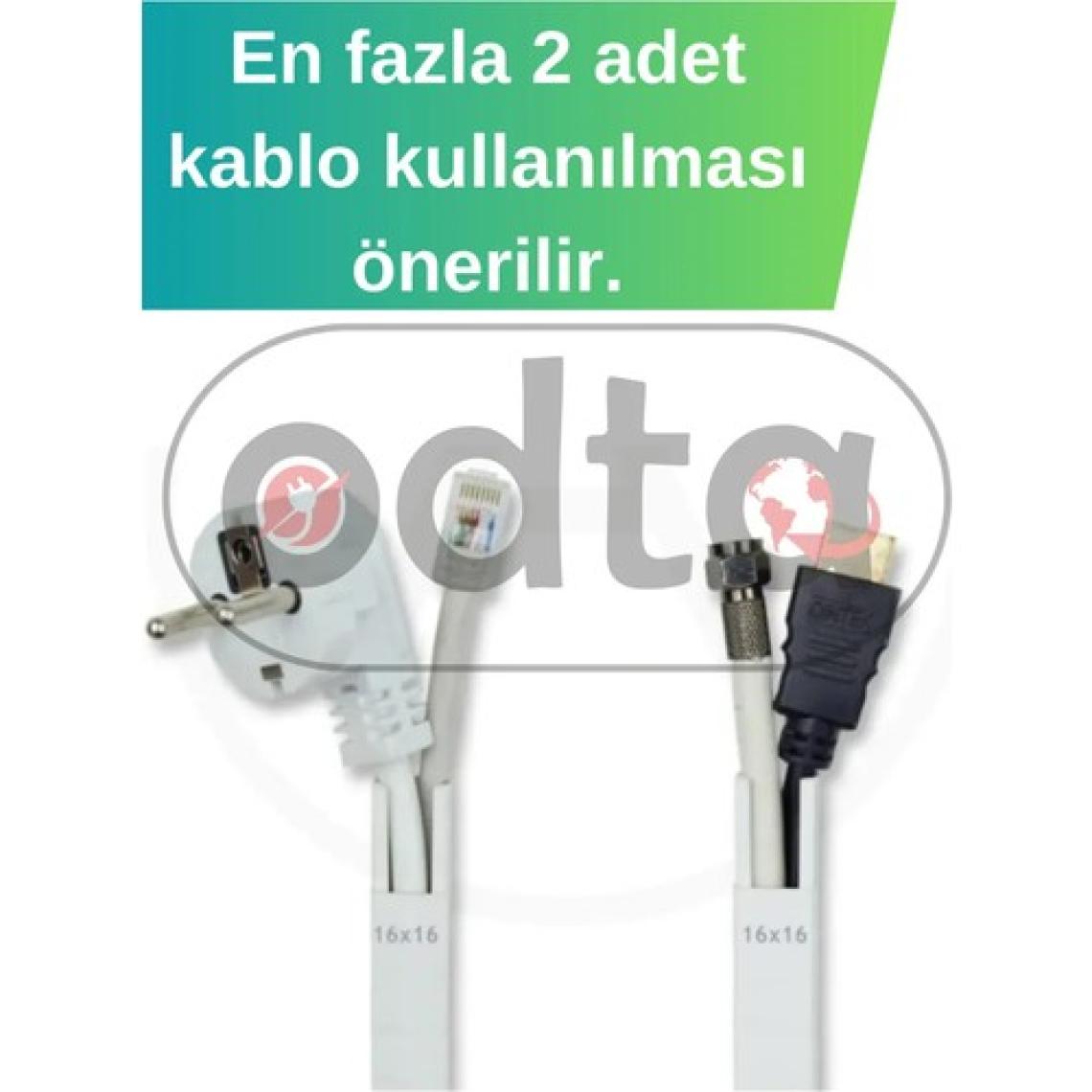 Odta 4 Metre (16X16MM) Kedinden Yapışkanlı Kablo Kanalı | 4m (10 Adet x 40CM) Kablo Gizleyici