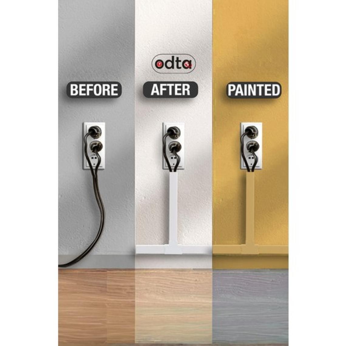 Odta 4 Metre (16X16MM) Kedinden Yapışkanlı Kablo Kanalı | 4m (10 Adet x 40CM) Kablo Gizleyici