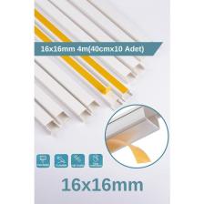 Odta 4 Metre (16X16MM) Kedinden Yapışkanlı Kablo Kanalı | 4m (10 Adet x 40CM) Kablo Gizleyici