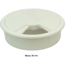 Masa Üstü Kablo Kanalı Deliği Kapağı Beyaz Masa Kapağı 8 cm (5 Adet)