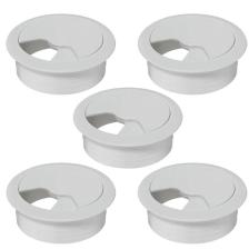 Masa Üstü Kablo Kanalı Deliği Kapağı Beyaz Masa Kapağı 6 cm (5 Adet)