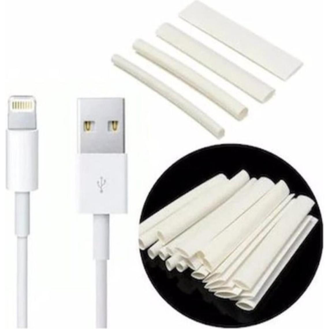 Silimo 1 Metre Beyaz Daralan Makaron 6.4 mm Kablo Yalıtım Isıyla Iphone Uyumlu Hortumu