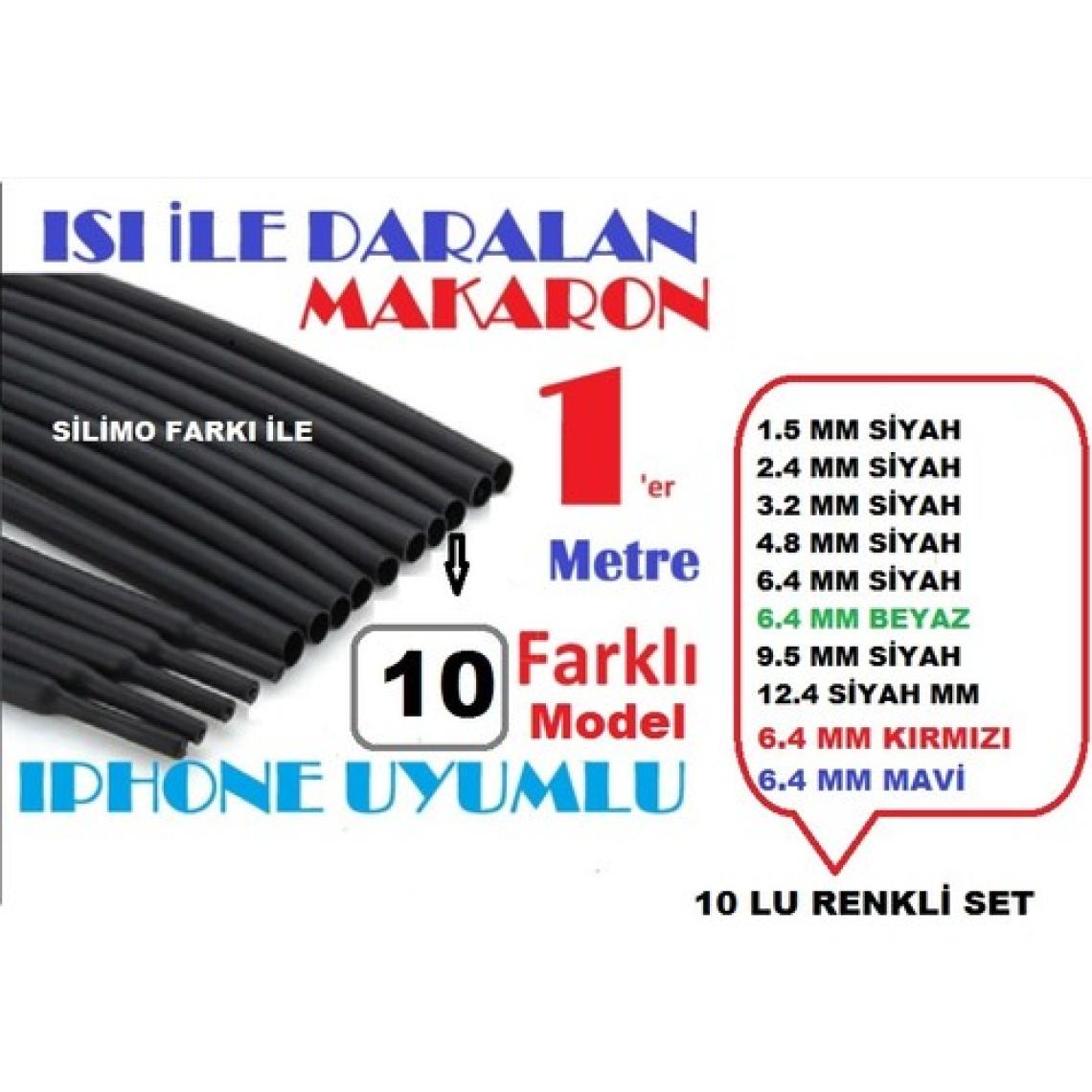 Silimo Daralan Makaron 10'lu Renkli Set (1'er Metre)