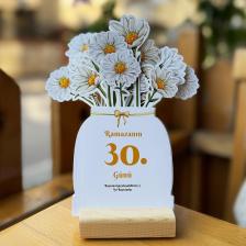 Msticker Ramazan Papatyalı Takvimi - Ramazan Ayı Dualı - Günün Önemi Içerikli Ahşap Tutuculu Takvim , Ramazan Seti