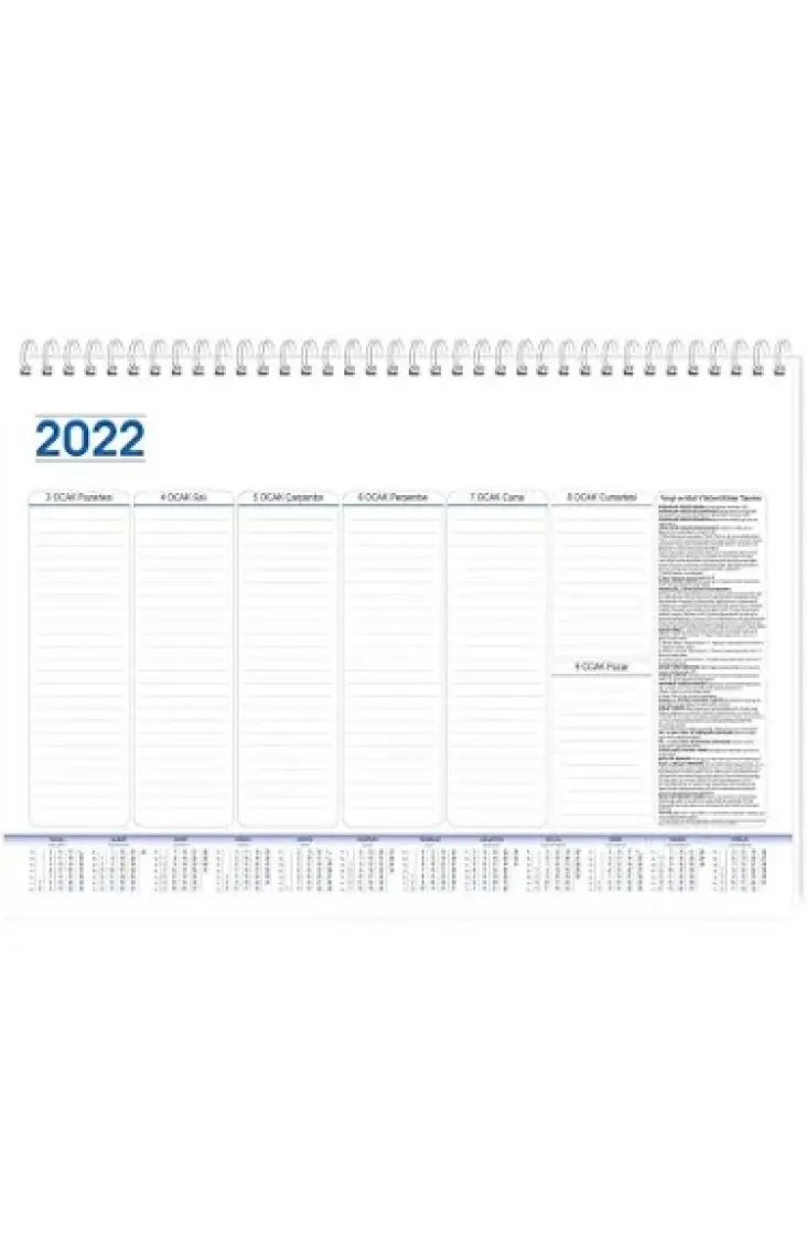 Keskin Color 2024 Spiralli Haftalık Masa Sümeni Takvimi 28  x  40  cm  Aj-70
