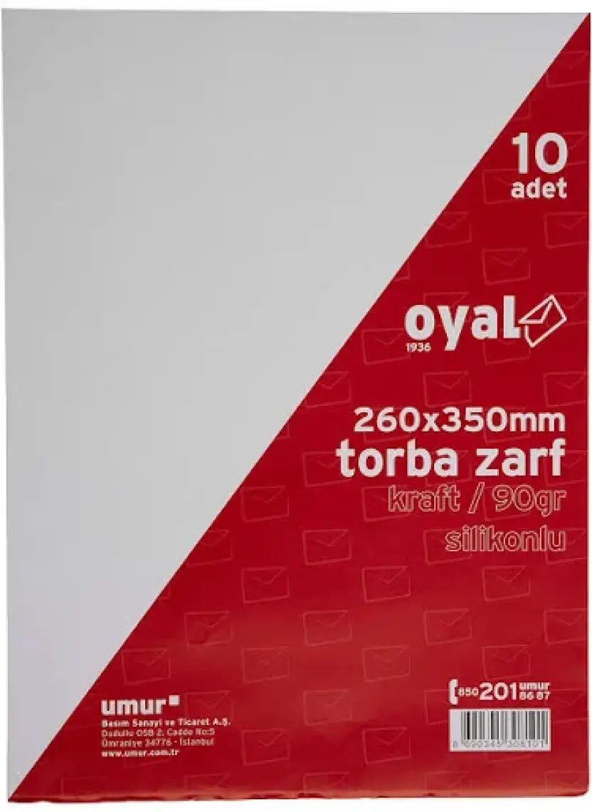 Oyal Kraft Zarf Torba 260 x 350 mm 90 Gram 10'lu