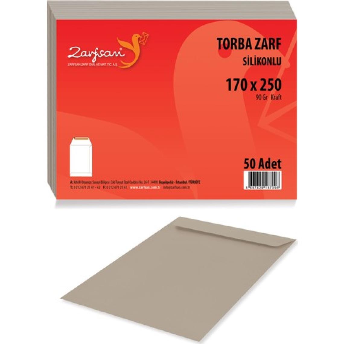 Zarfsan Torba Zarf Kraft 90 gr 17 x 25 cm 50'li