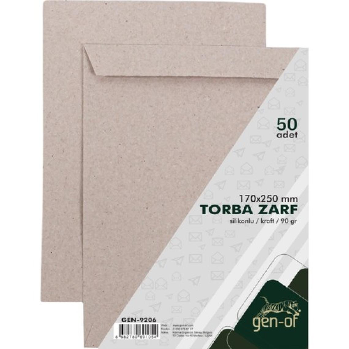 Gen-Of A5 Torba Zarf Kraft Silikonlu 90 gr 17 x 25 cm 50'li