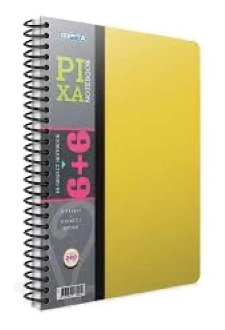 Gıpta Pixa Spiralli Seperatörlü PP Kapak Defter A4 160yp (4+4) Kareli Çizgili