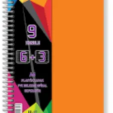 U-Deep A4 Büyük Boy 9 Konulu Ayraçlı Spiralli Plastik Kapaklı Defter 6 Kareli + 3 Çizgili