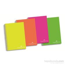 Faber-Castell A4 Pembe Plastik Kapak Seperatörlü 4 Bölüm ( 3 Kareli 1 Çizgili ) 160 Sayfa