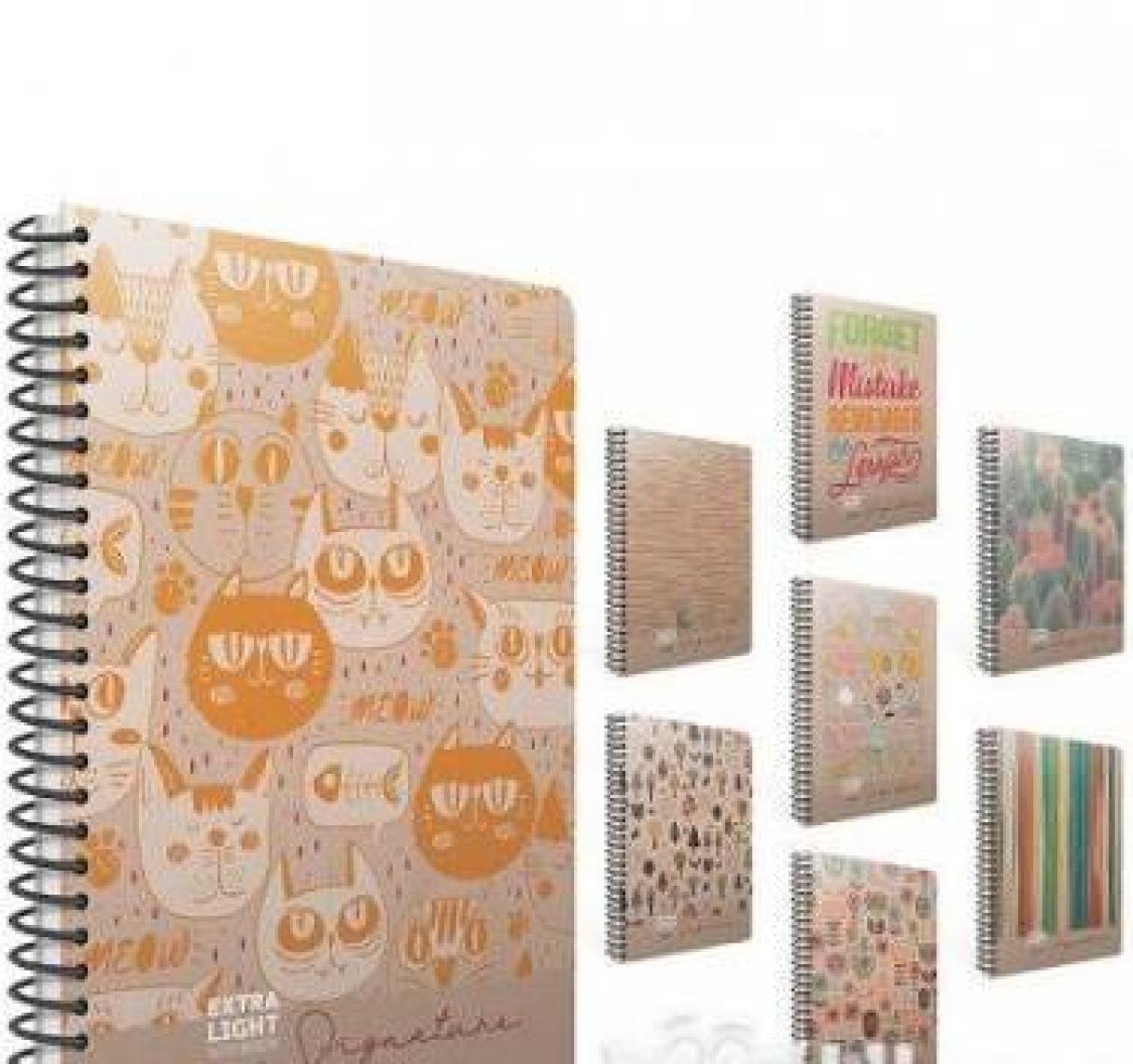 Gıpta Extra Light Spiralli Seperatörlü Sert Kapak Defter A4 120 Yaprak Kareli