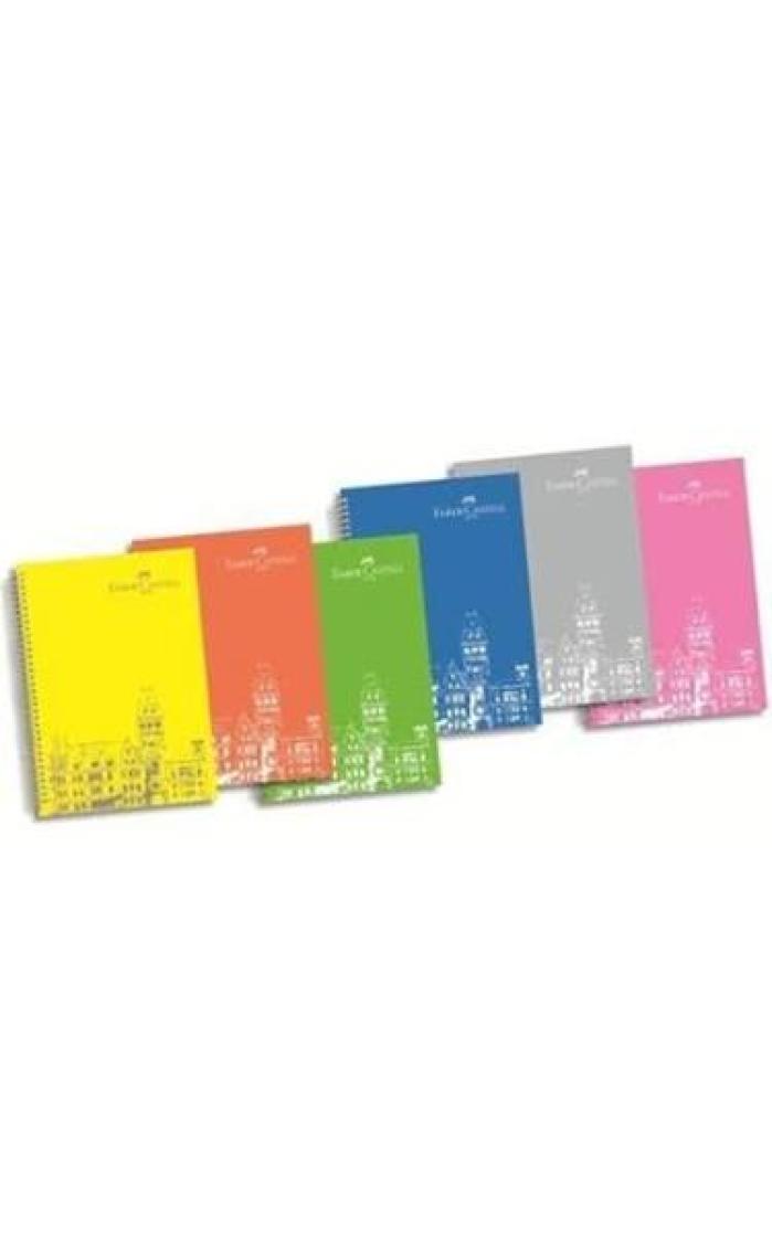 Faber-Castell PP Kapak Koyu Renkler Çizgili Defter 140 Yaprak (5075400134)