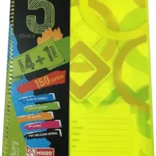 Mikro A4-150 Yaprak Ekonomik 4+1 Ayraçlı Konulu Defter Helezon Spiral