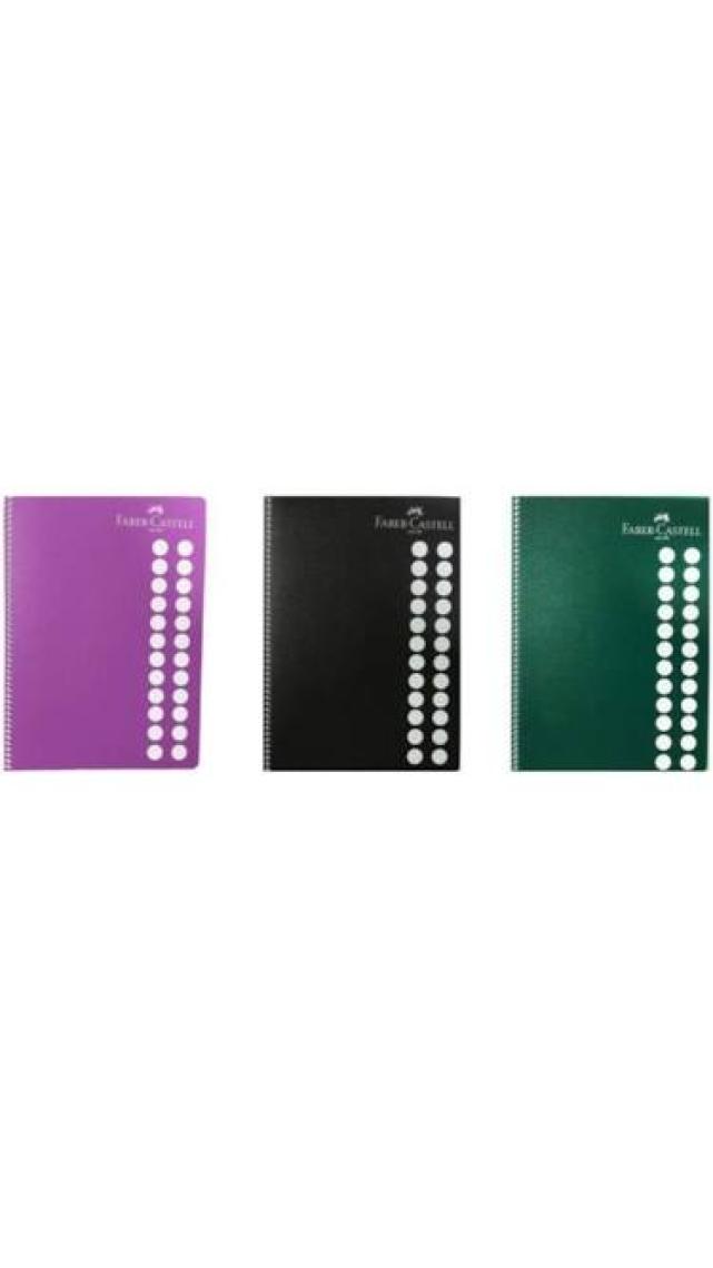 Faber-Castell PP Kapak Koyu Renkler Çizgili Defter 100 Yaprak (5075400114)