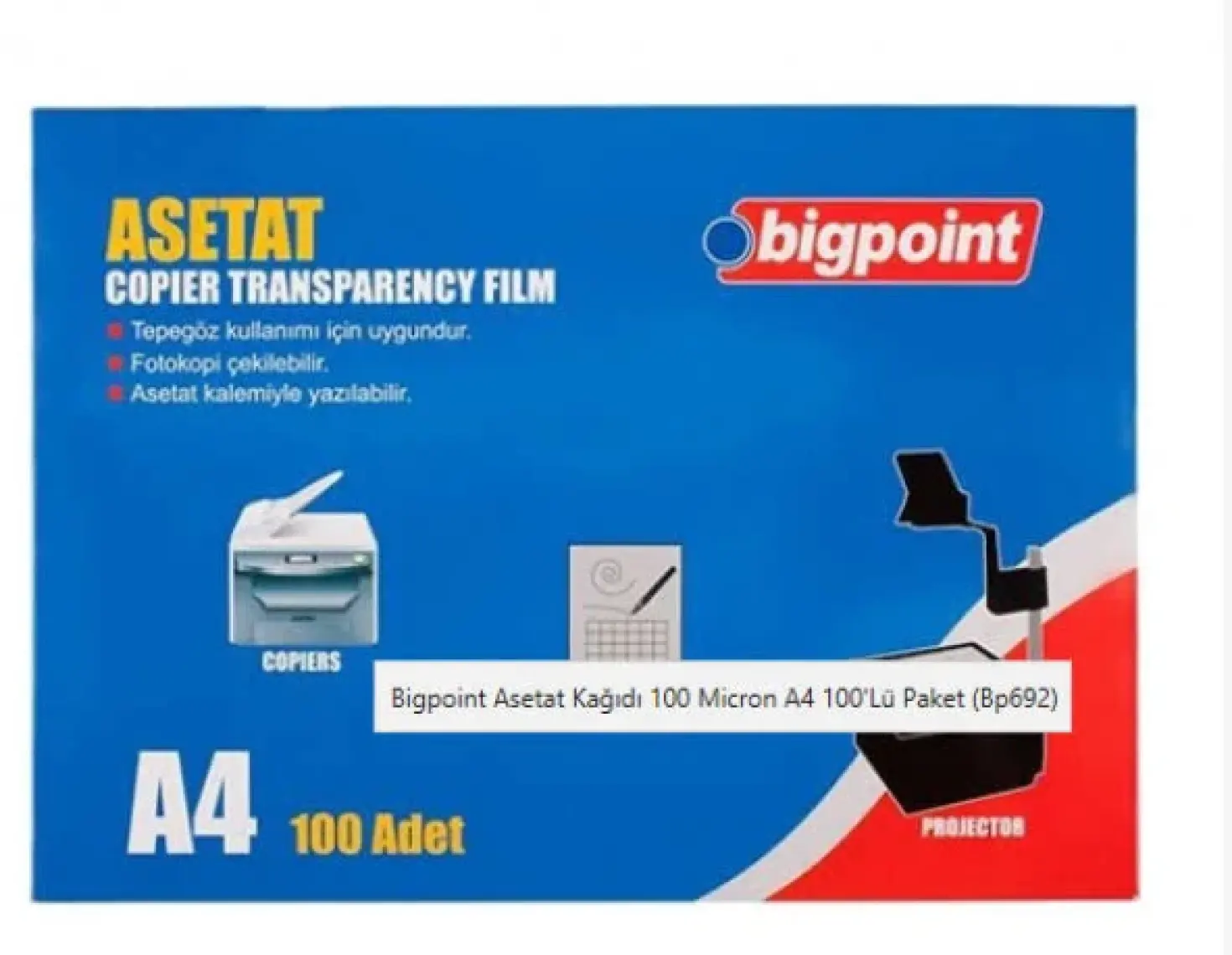 Temat Fotokopi Asetati A4 100 Micron 100 lü Paket