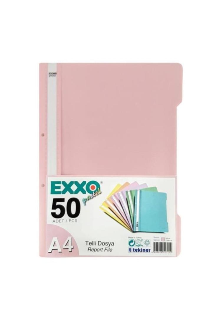 Pastel A-4 Telli Dosya Şeftali (50 Li Paket)