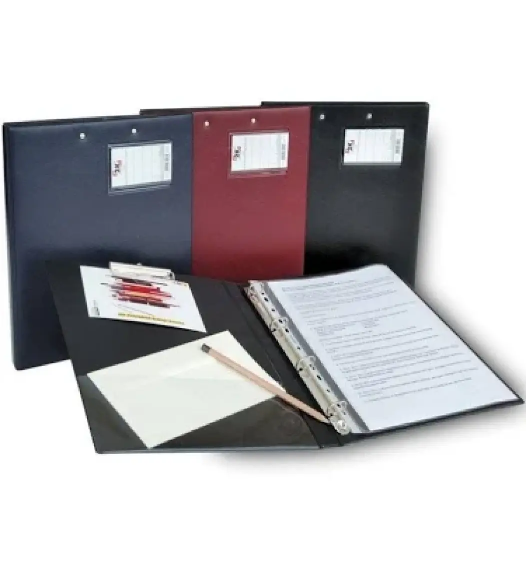 2K A4 Biala Çift Mekanizmalı Öğrenci ve Ofis Tipi Evrak Sunum Klasörü 150 Yaprak 23 x 31 cm Siyah