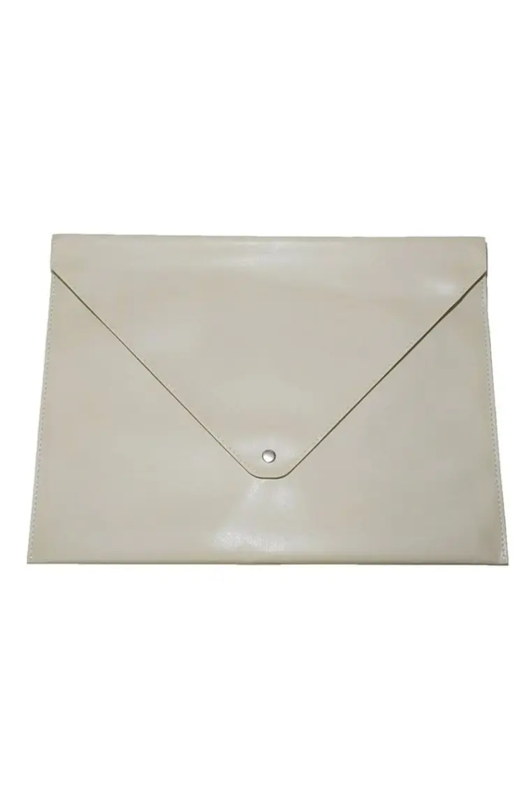 2K A4 Suni Deri Zarf Çıtçıtlı Dosya 25,5 x 33,5 cm Bej
