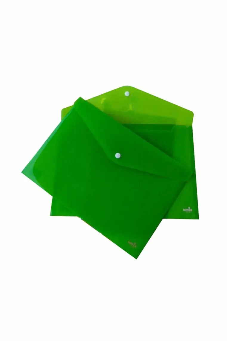 Umix Çıtçıtlı Zarf Dosya A4 Neon Yeşil