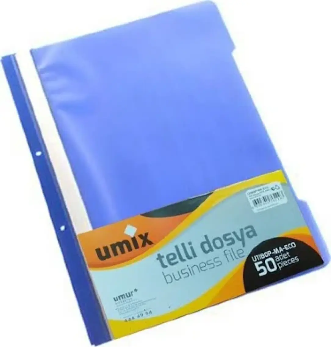 Umix Telli Plastik Dosya Mavi 50 Li 1 Paket