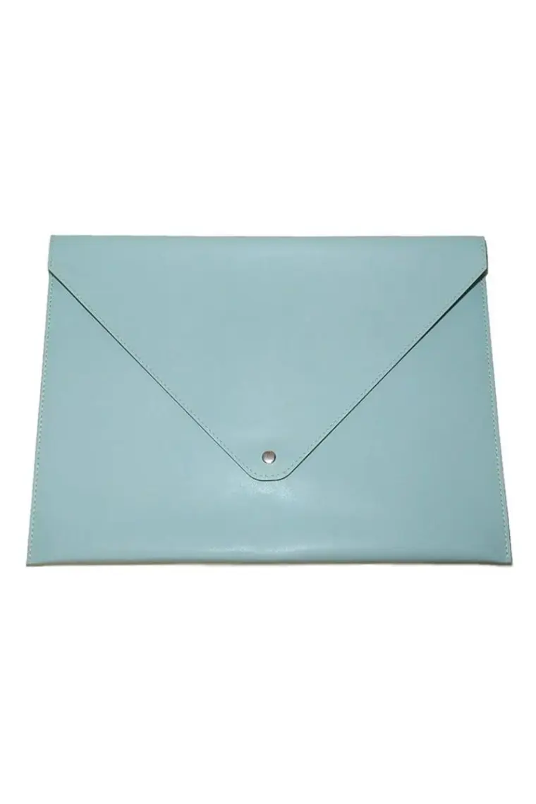 2K A4 Suni Deri Zarf Çıtçıtlı Dosya 25,5 x 33,5 cm Su Yeşili