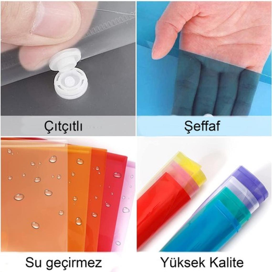Noki A5 Çıtçıtlı Evrak Zarfı Karışık Renk 12 Adet