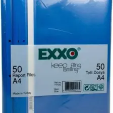Telli Dosya Plastik A4 Mavi (50 Li) Tt100