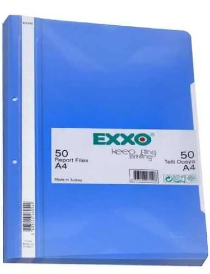 Telli Dosya Plastik A4 Mavi (50 Li) Tt100