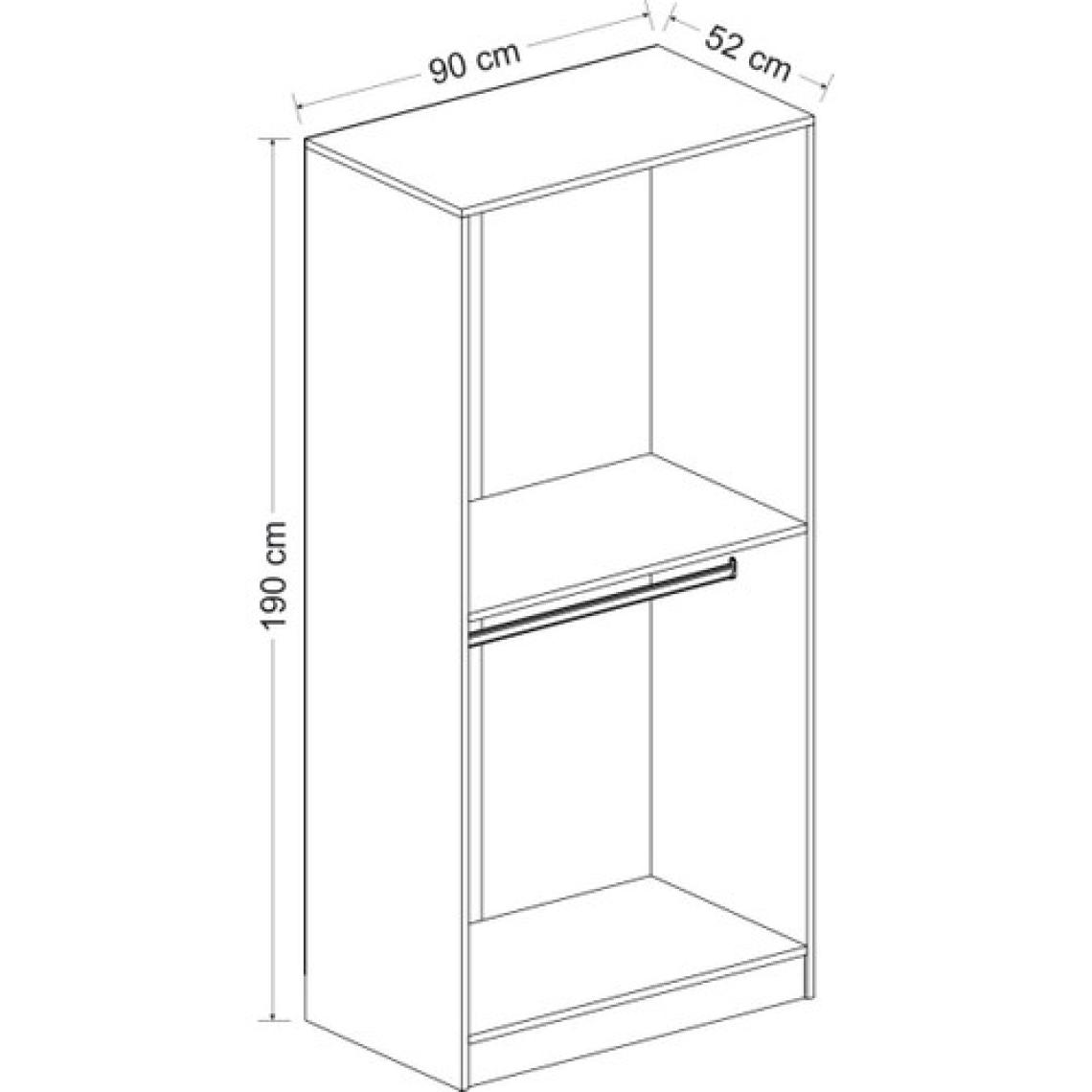 Minar Kale 90CM Giyinme Dolabı - Beyaz 210CM
