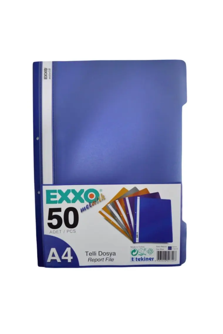 Exxo Metalik Telli Dosya 50'li Saks-Mavi