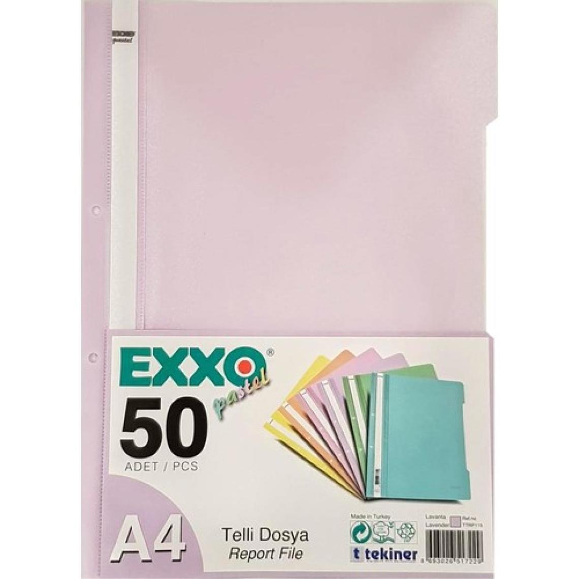 Exxo Pastel Telli Dosya 50'li Lavanta