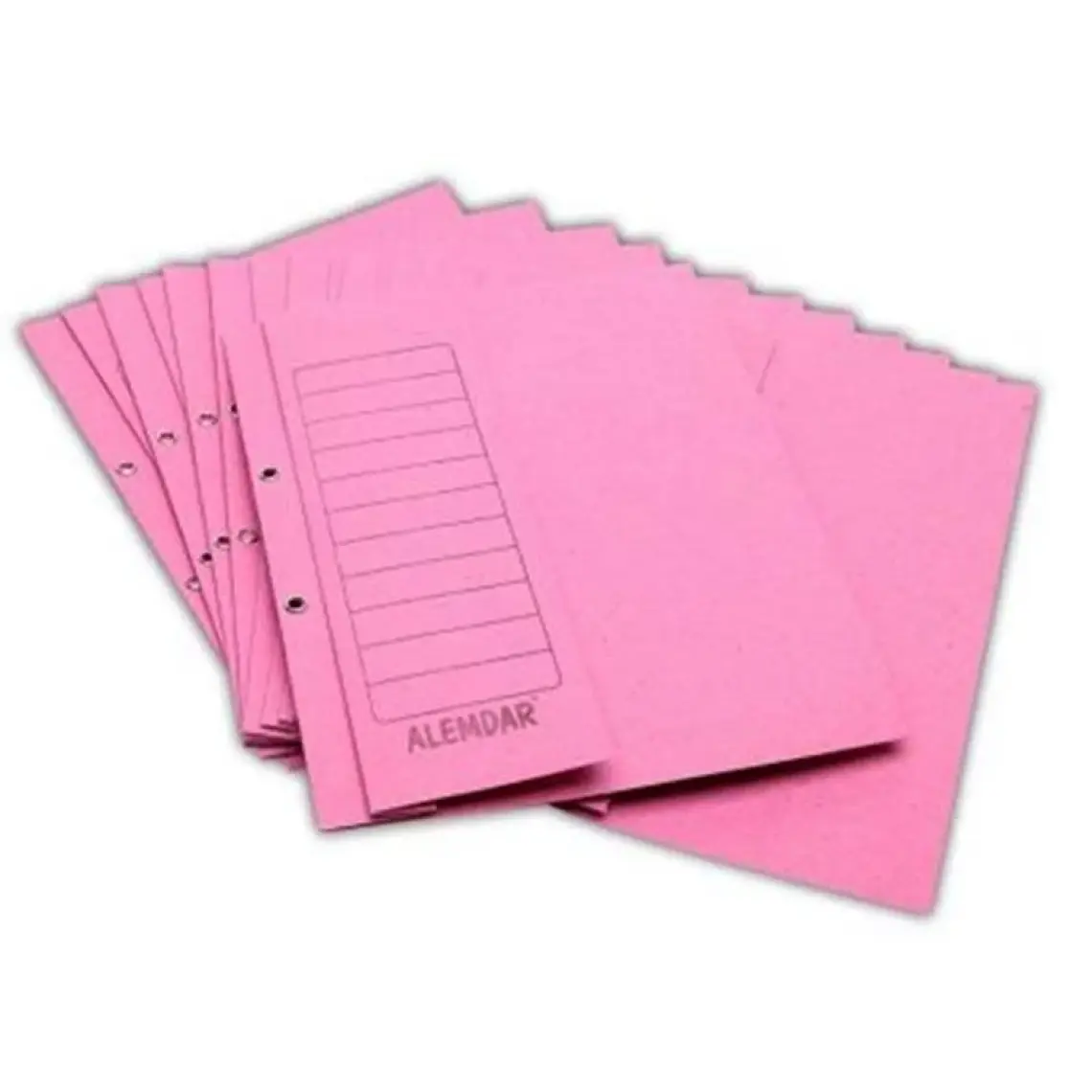 Alemdar Karton Telli Dosya Yarım Kapak Lüks Pembe 25Li Paket