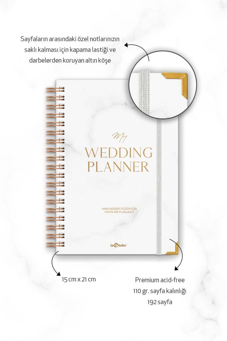 Düğün Planlayıcısı Altın Köşeli Ajanda Luxury Wedding Planner