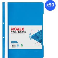 Norex UL50T-130 A4 Telli Dosya Mavi 50 Li Paket
