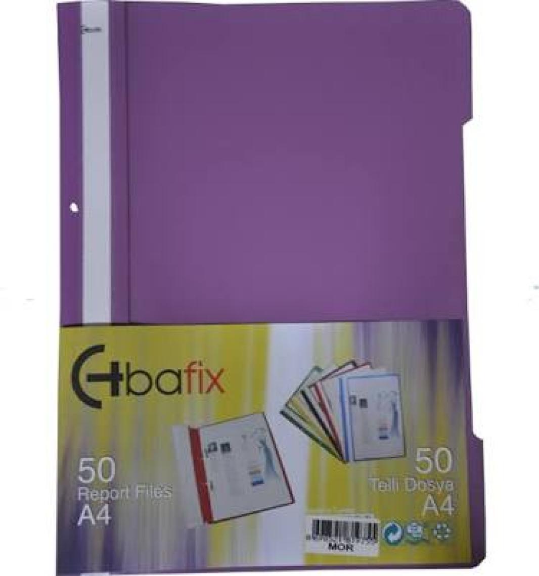 Bafix Telli A4 için Plastik Dosya 50'li - Mor