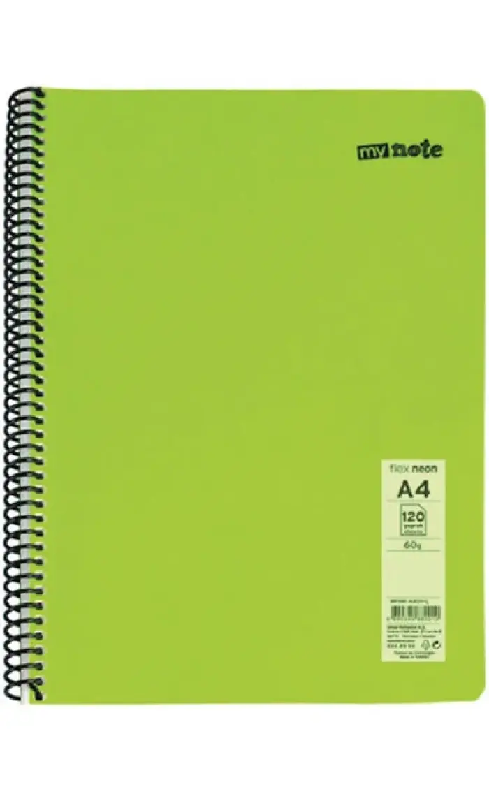 Spiralli Pp Kapak Defter A4 120 Yaprak Kareli