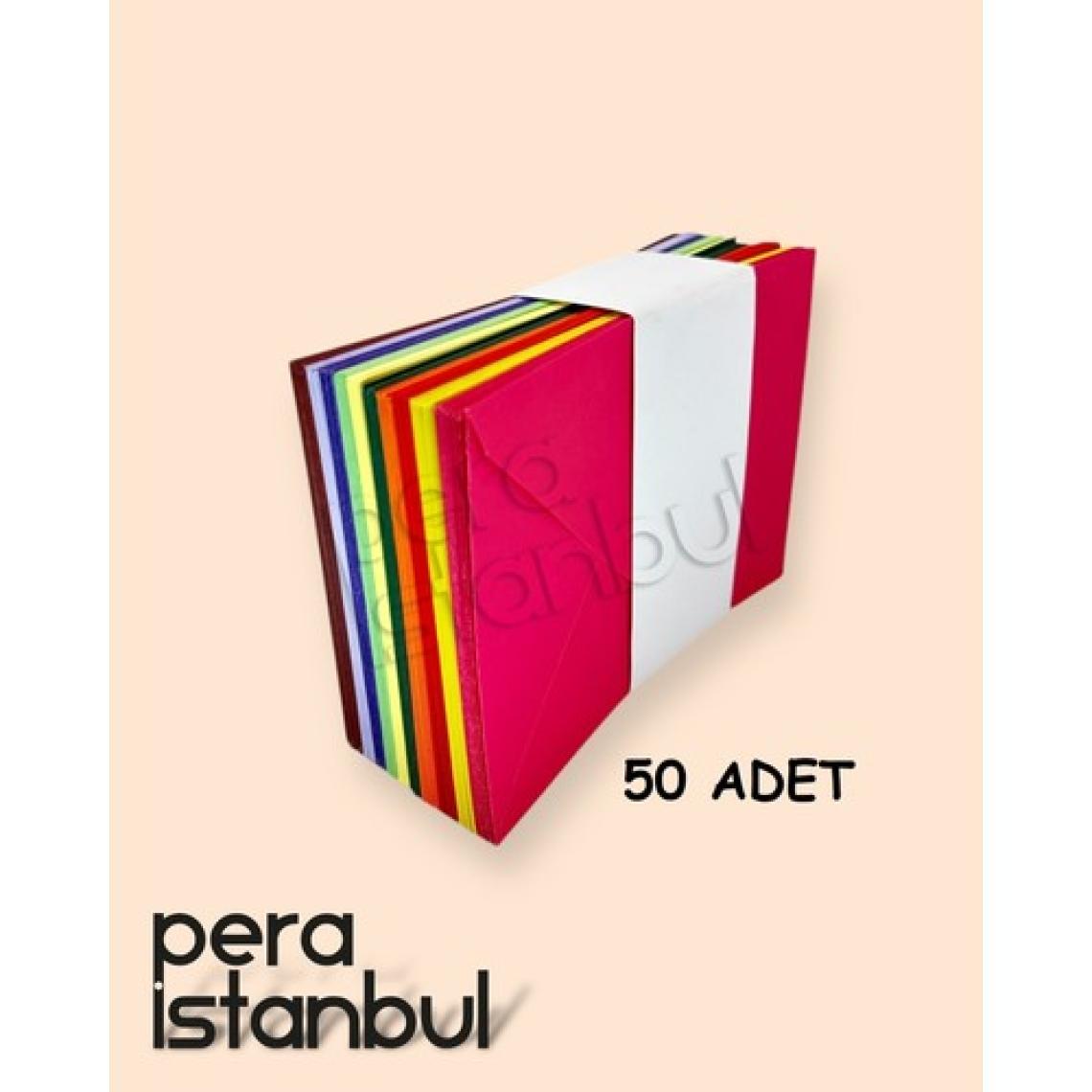 Pera İstanbul 50 Adet Karışık 10 Farklı Renk Doğum Günü Dilekleri Düğün Para Davetiye Mektup Kartpostal